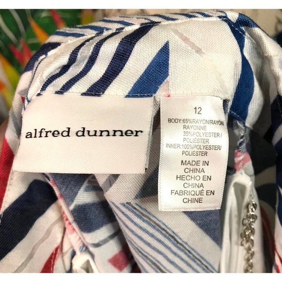 Nwd $68 Alfred Dunner Women's 12 Nautical Patriotic Layered Necklace Blouse Top - Picture 8 of 8